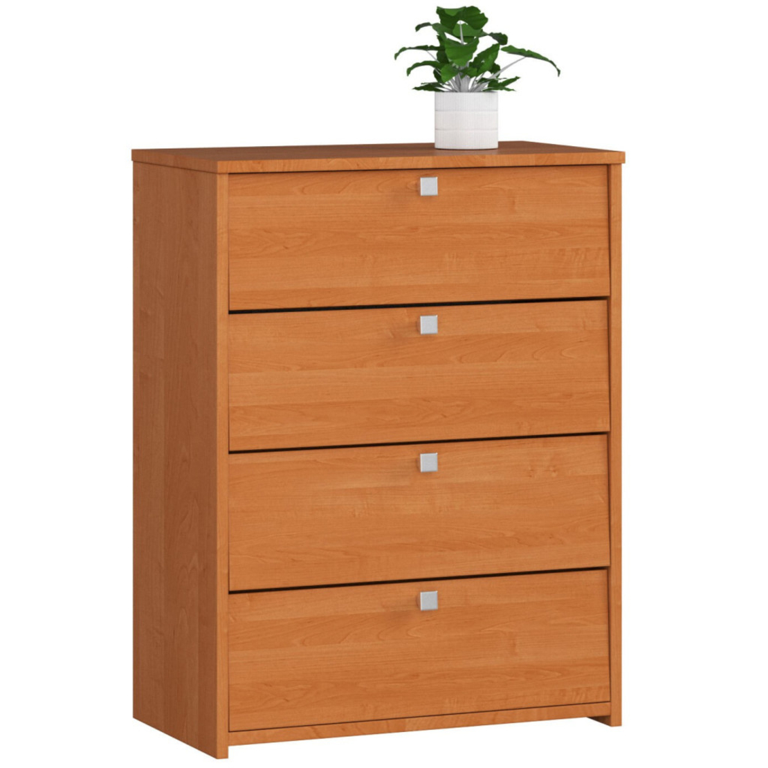Dulap pantofi cu 4 usi rabatabile, PAL laminat, 60x33x80 cm, maro arin