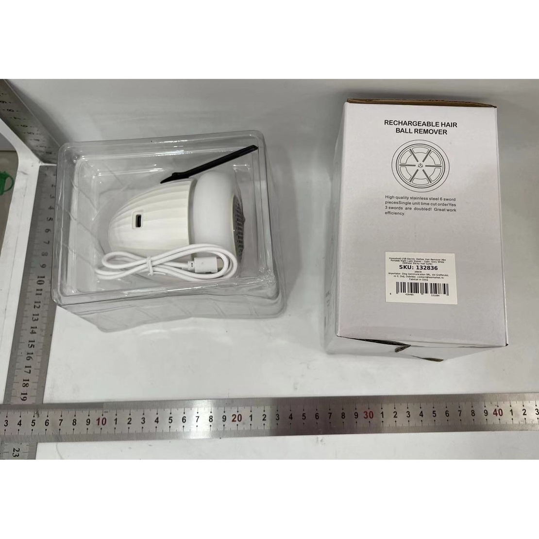 Aparat de Scame 2 in 1, Vafy, Curatare Haine si Lampa de Veghe, 3 Trepte, Incarcare Tip C, 4 W, 9 x 10 cm, Alb