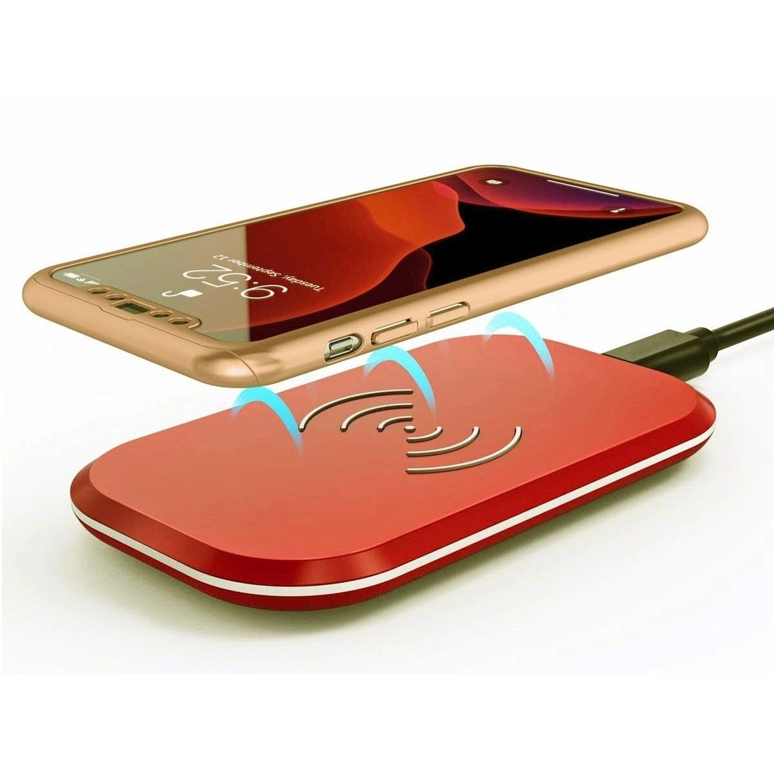 Husa de protectie Vafy compatibila cu Samsung S21 5G Full Cover 360 Auriu + Folie de protectie