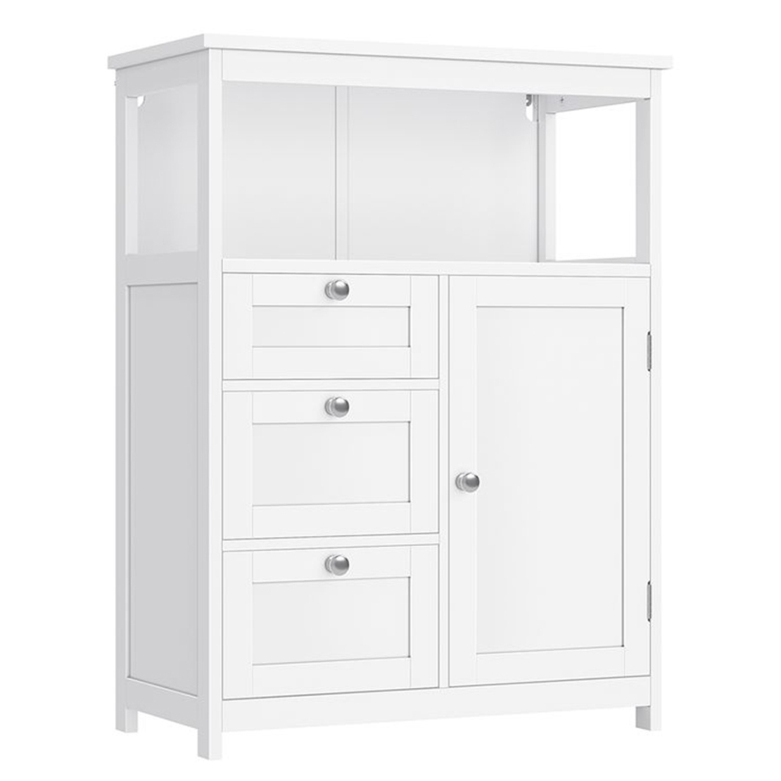 VASAGLE Dulap de baie cu 3 sertare si dulap, raft reglabil, MDF, 60x30x80 cm, alb