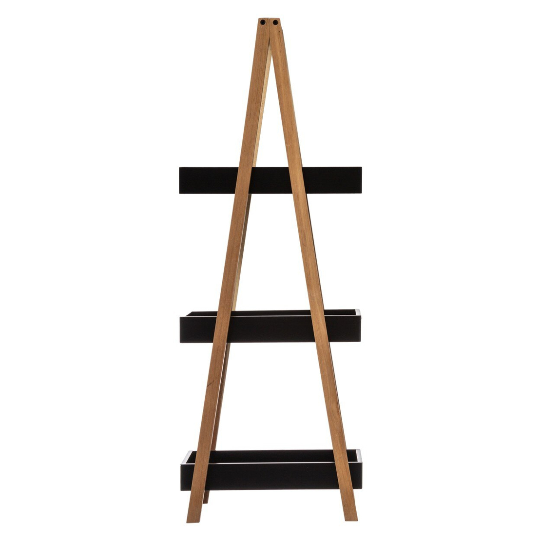 Etajera cu 3 rafturi 5Five Natureo, MDF si bambus, 30x18x82 cm, negru