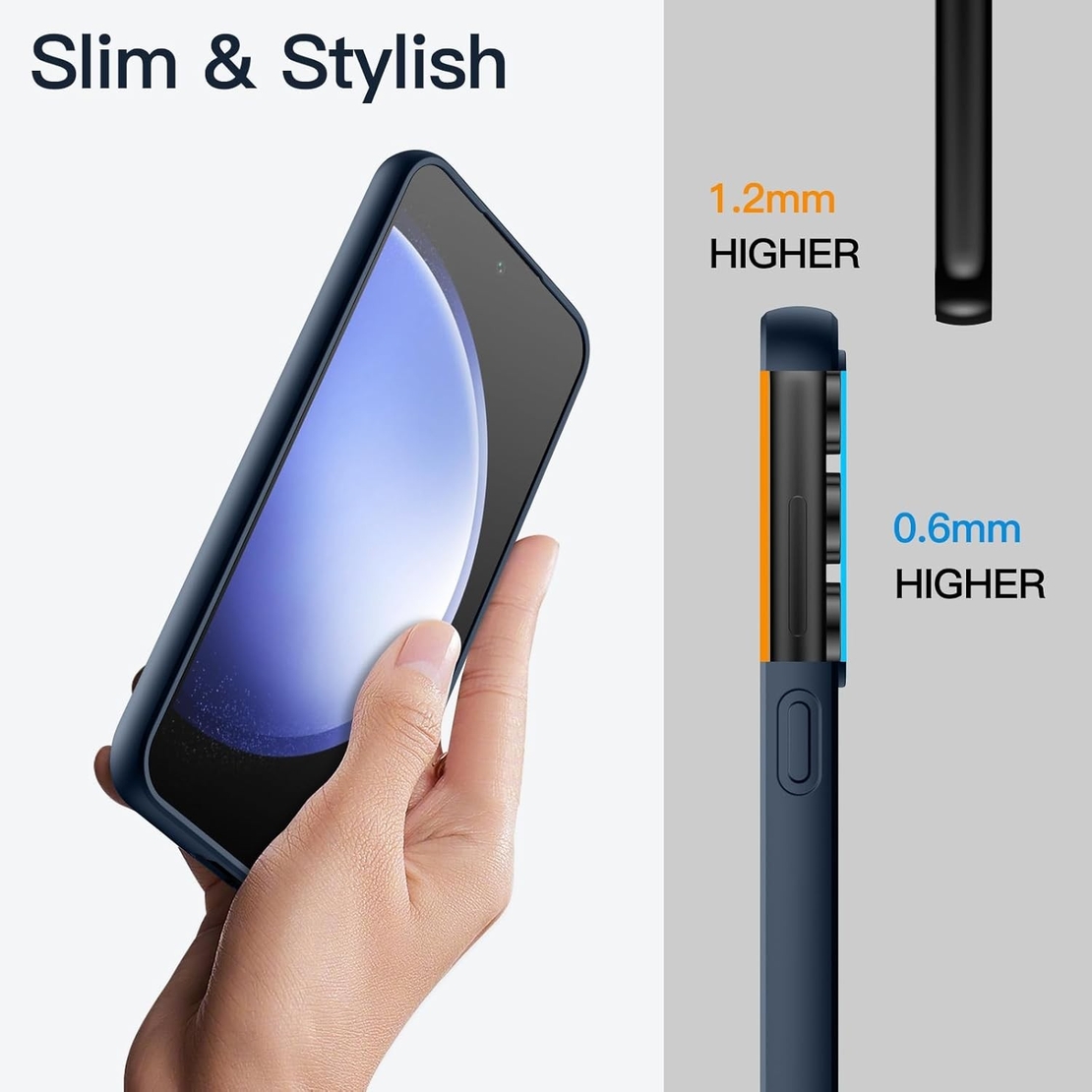 Husa de Protectie Matte TPU, Vafy, pentru Samsung Galaxy S23 FE 5G, Protectie Camera, Antisoc, Antizgariere, Antialunecare, Acoperire Completa, Albastru
