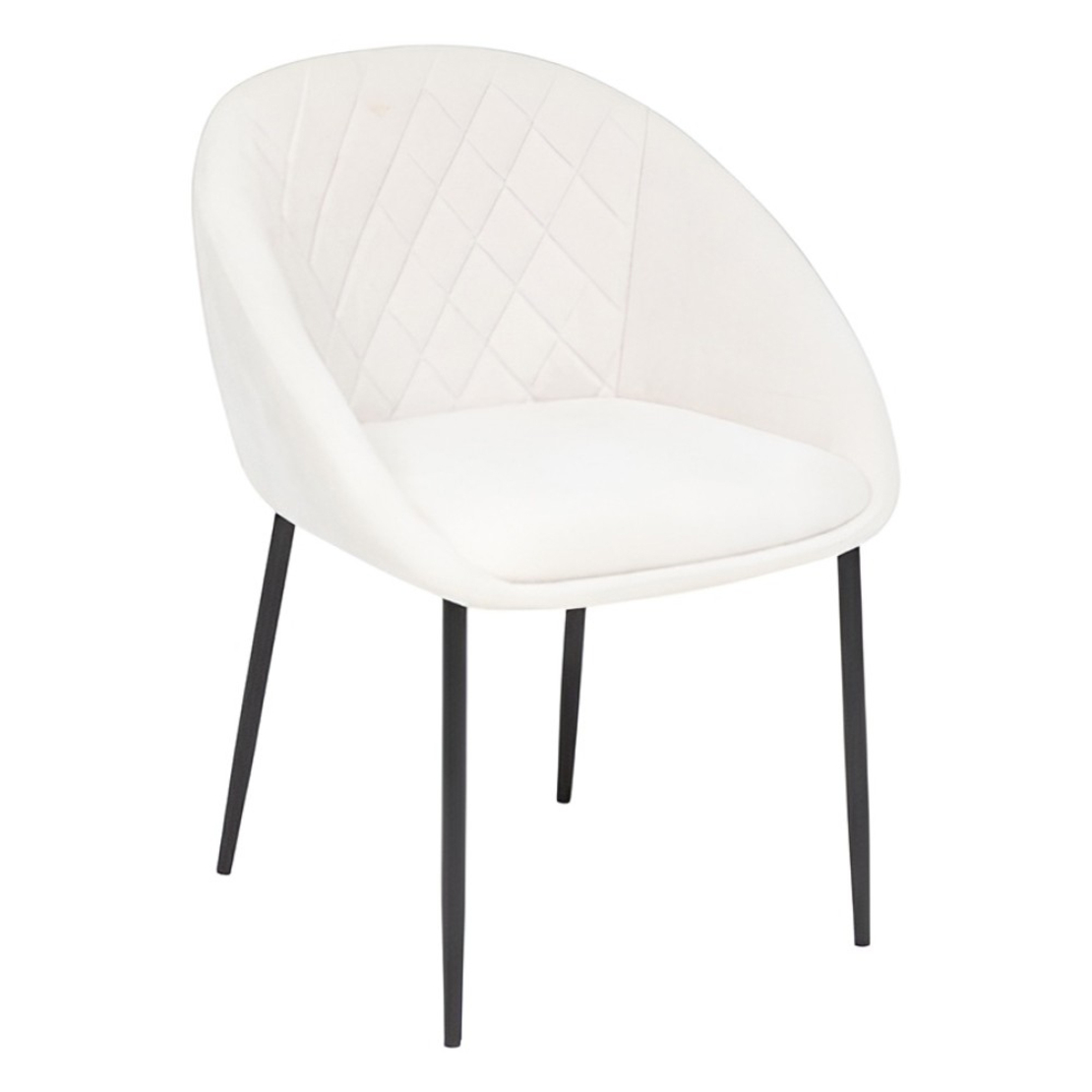 Scaun Atmosphera Seliso cu sezut din chenille, cadru din otel, 60x57x81 cm, bej