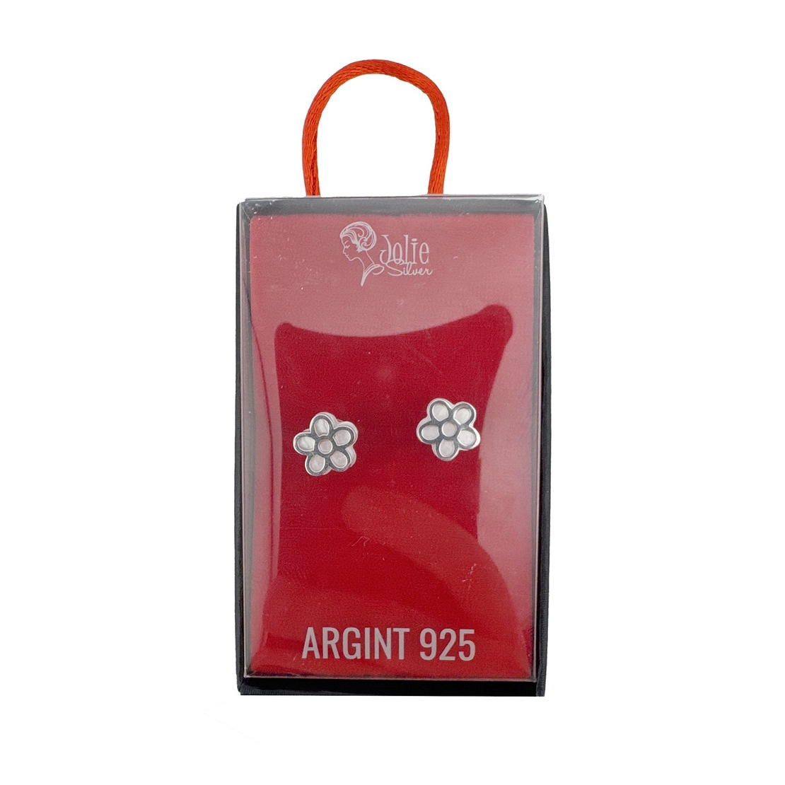 Cercei din Argint 925, Jolie Silver, pentru Dama, Model Floare Cu 5 Petale, 1.74 g, Design Clasic Floral, Argintiu