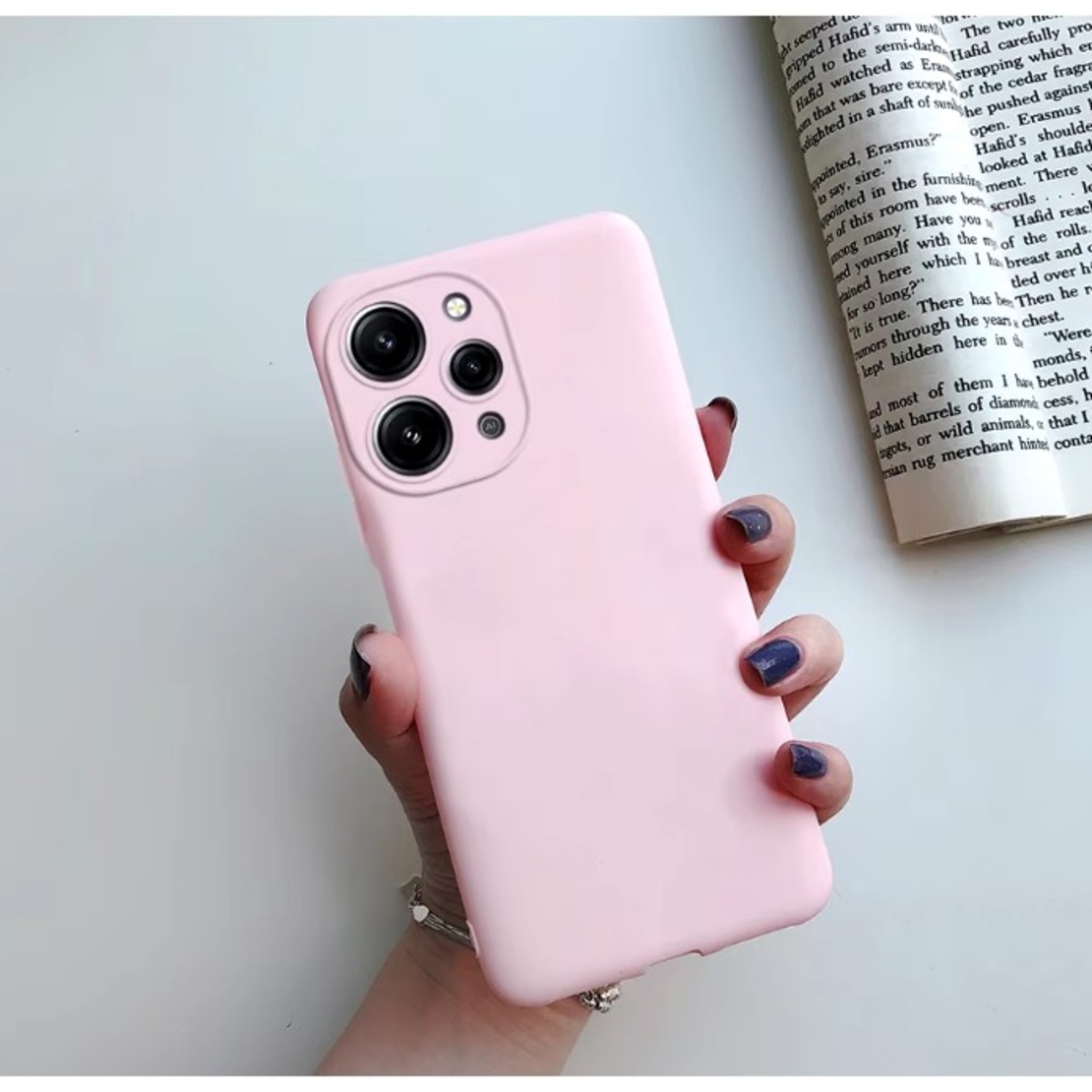 Husa de Protectie Matte TPU, Vafy, pentru Xiaomi Redmi 12 Pro, Protectie Camera, Antisoc, Antizgariere, Antialunecare, Acoperire Completa, Roz