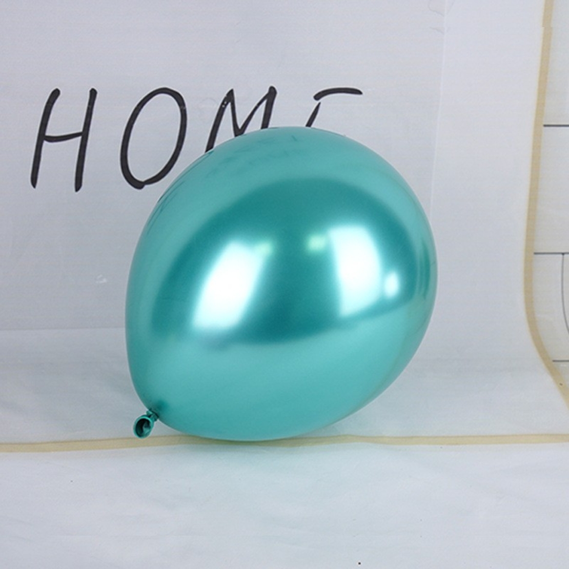 Set 12 Baloane, Flippy, din Latex Chrome, 25 cm, Turcoaz