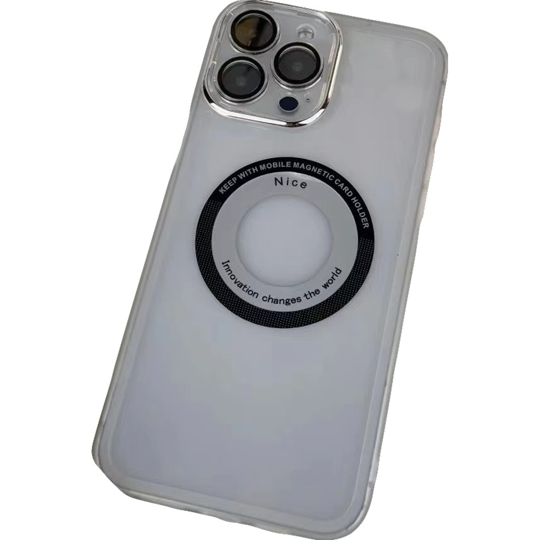 Husa protectie MagSafe TPU, Vafy, pentru iPhone 12, cu decupaj logo, Folie Sticla Camera, Transparent