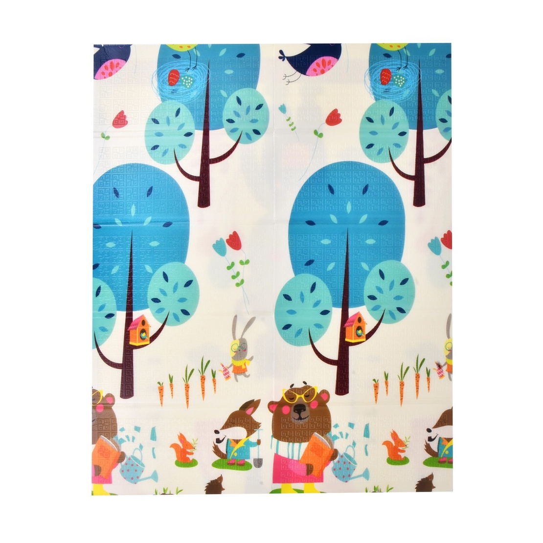 Covoras pentru Copii, Flippy, cu 2 Fete, Model Zmeu/Ursi, din XPE+PE, Impermeabil, Antiderapant, Protectie Termica, +3 Luni, Pliabil, 180 x 200 x 1.5 cm, Multicolor