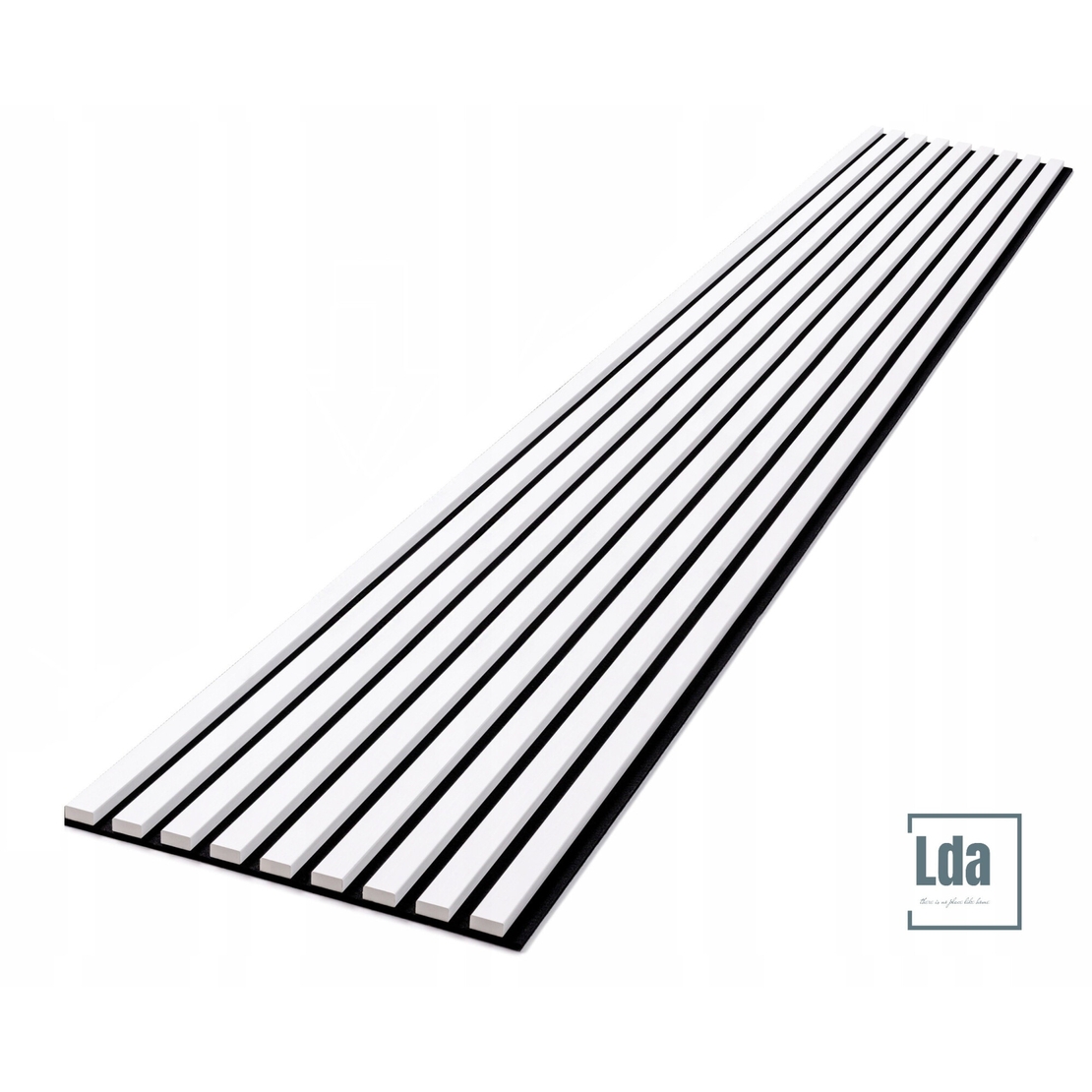 Riflaj MDF decorativ LDA PREMIUM de tip Panou Acustic, Alb Mat, 260x40 cm