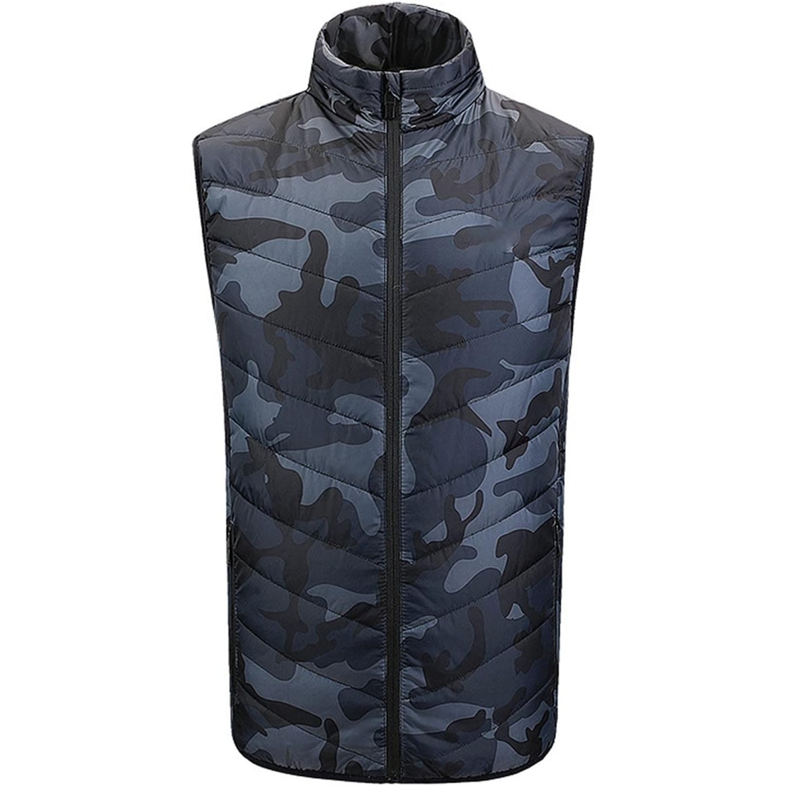 Vesta cu Incalzire, Vafy, Unisex, 2 Zone de Incalzire, Umplutura Bumbac, 3 Trepte de Temperatura, Incarcare USB, Albastru, 65 - 75 kg, Marime XXL