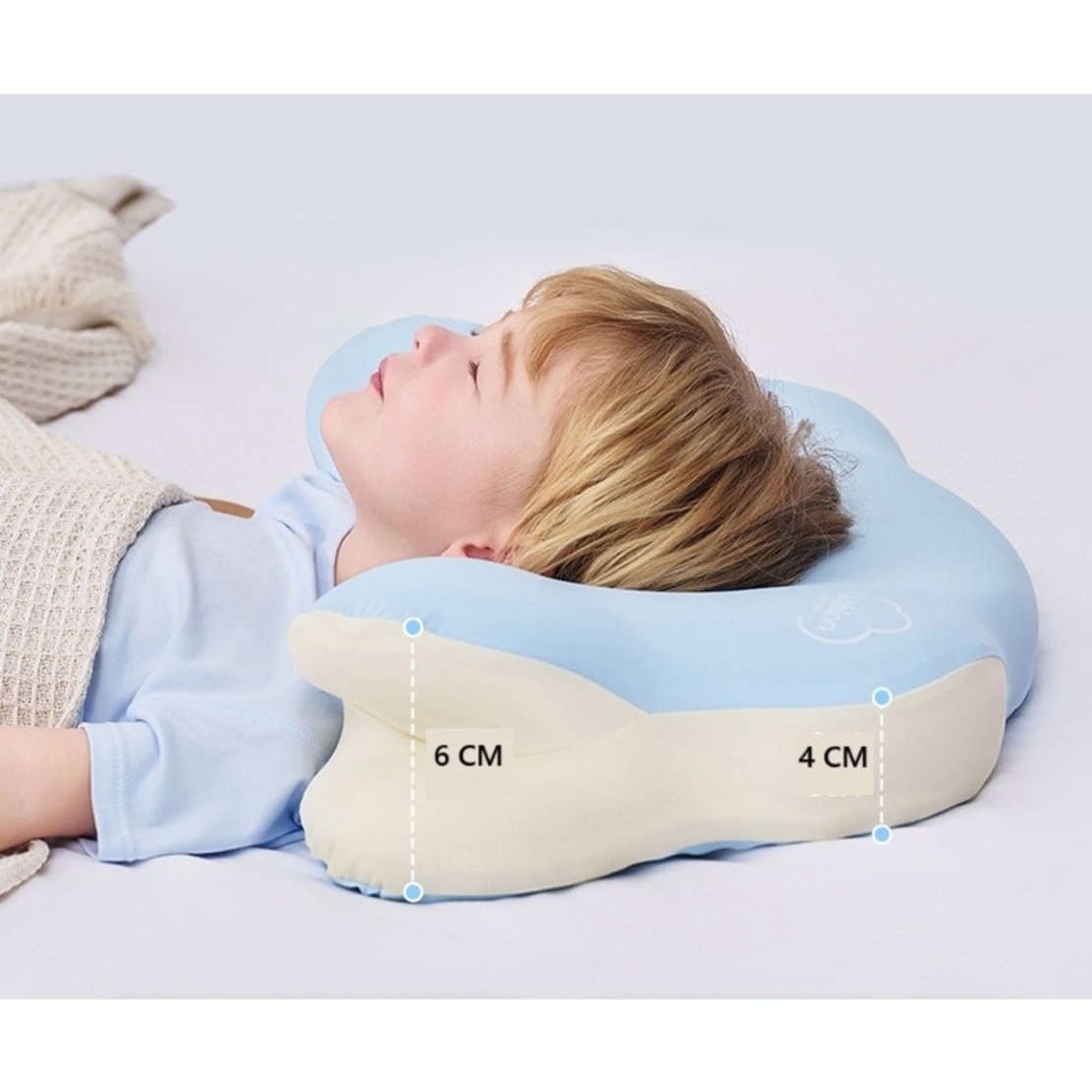 Perna Ergonomica, Vafy, pentru Copii 2-5 Ani, Antibacteriana, 5D, Revenire Lenta, 38 x 67 x 4/6 cm, Albastru