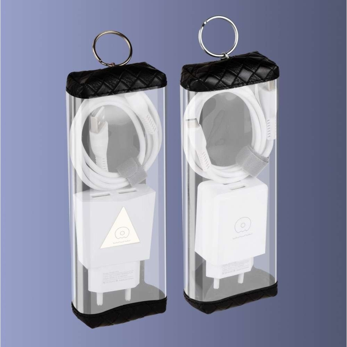 Incarcator Retea 2.1A 2USB + Cablu Micro-USB T06 Flippy Blister, Alb