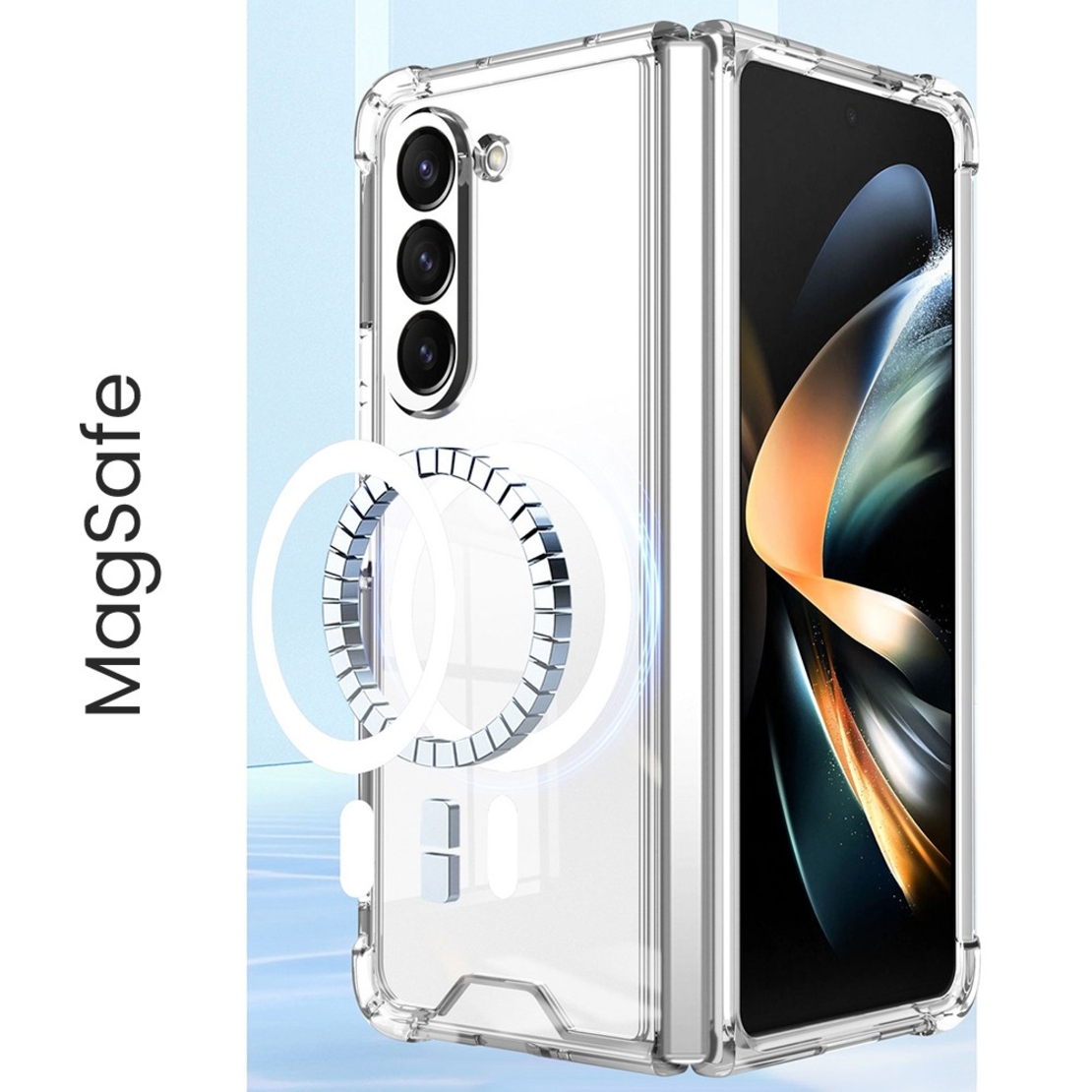 Husa pentru Samsung Galaxy Z FOLD6, Vafy, Husa de Protectie cu Anti-Shock, Tehnologie MagSafe Magnetic, Design Ultra Subtire, Anti alunecare, TPU Acrilic, Transparent