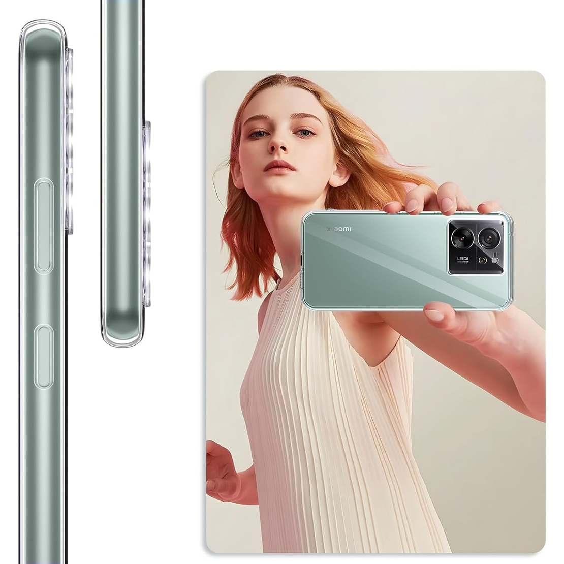 Husa Telefon, Vafy, Compatibila Xiaomi Redmi 13T/13T Pro, Carcasa TPU, Protectie Camere, 1.5 mm, Transparent