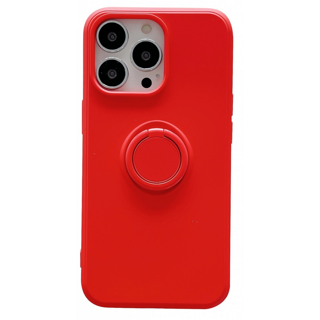 Husa protectie Vafy compatibila cu Samsung Galaxy A12 Liquid Silicone Ring cu suport rotativ Rosu