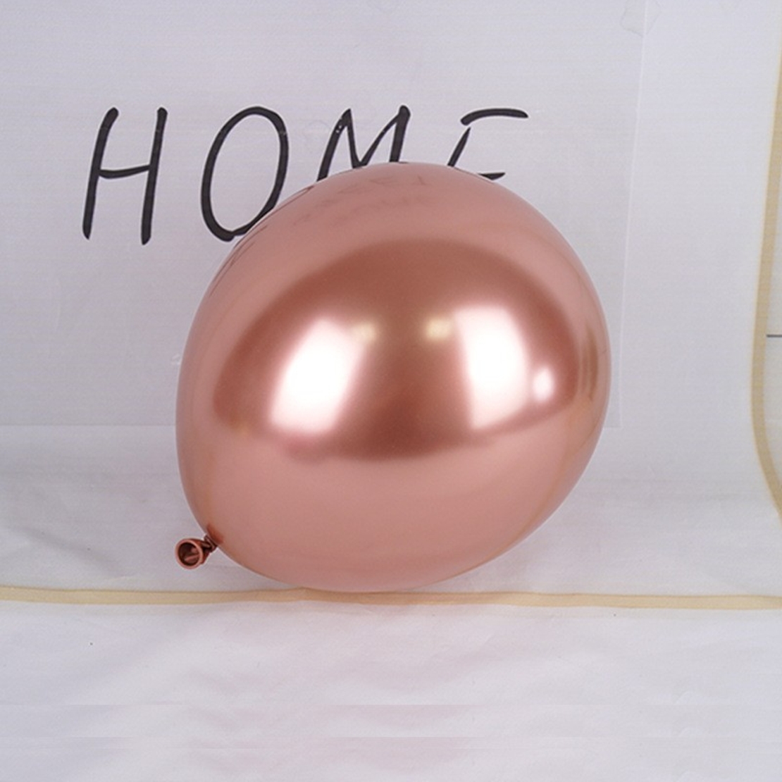 Set 12 Baloane, Flippy, din Latex Chrome, 30 cm, Roz-Auriu