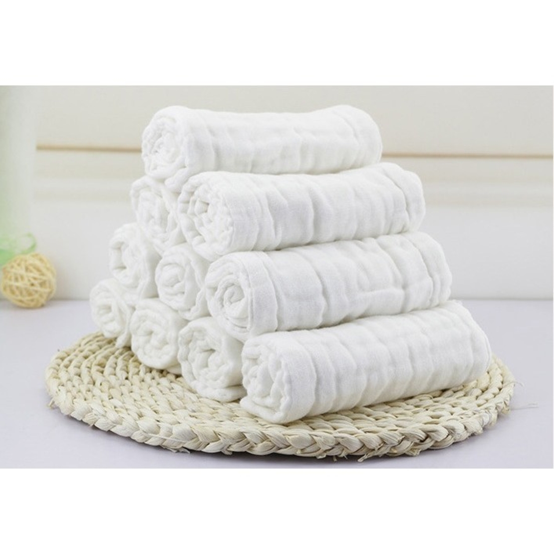Prosop Absorbant, Flippy, din Bumbac, 6 Straturi, 30 x 30 cm, Alb