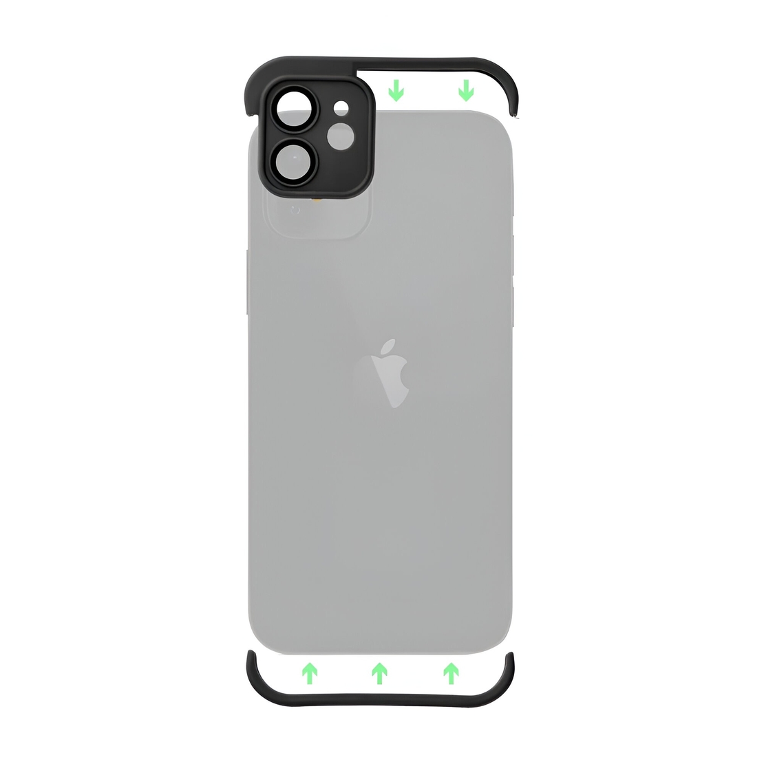 Husa TPU Edgeless Compatibila cu iPhone 15 Pro, Vafy, Protectie pentru Colturi si Camera, Aliaj, Antisoc, Antizgariere, Negru Mat