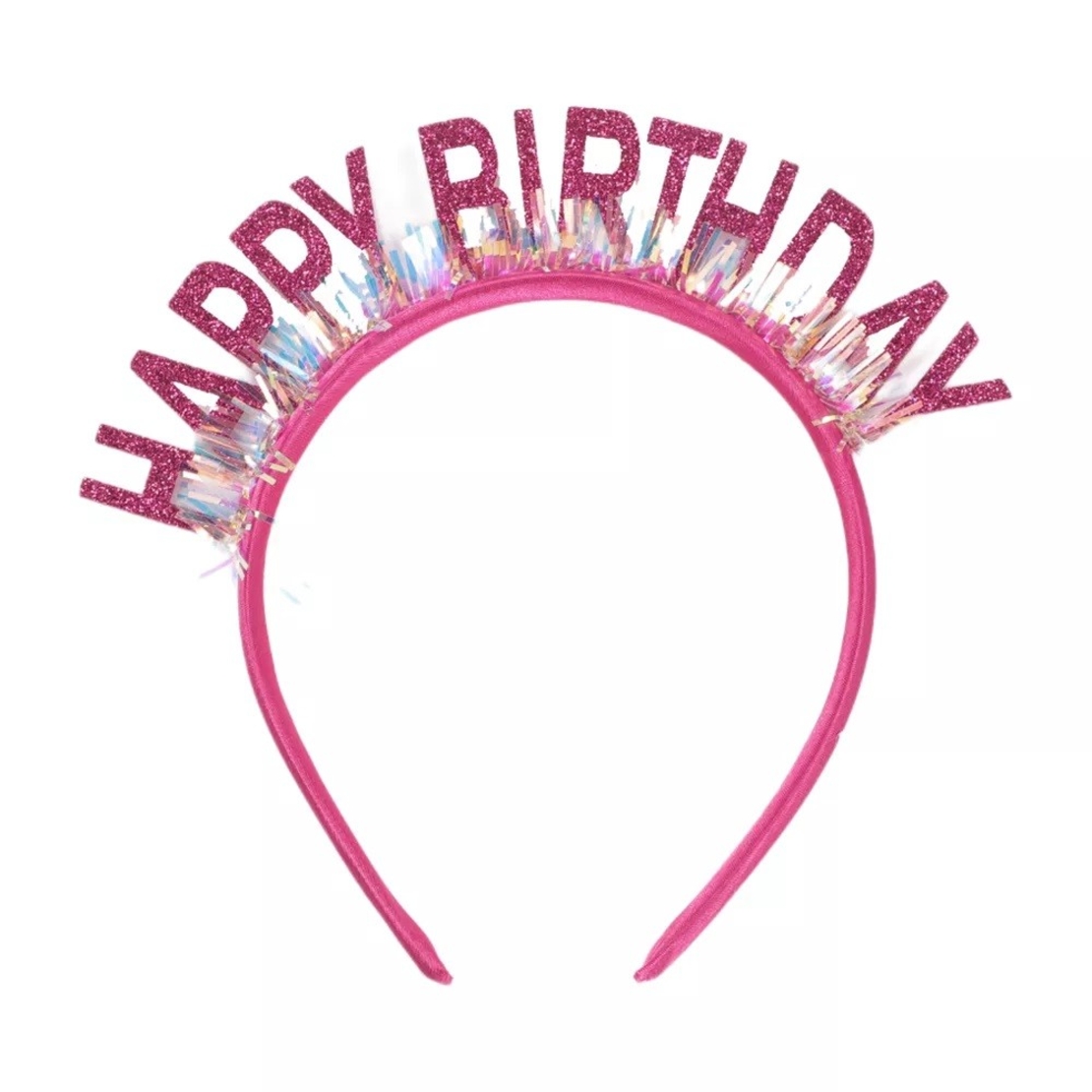Coronita Decorativa pentru Petreceri, Flippy, Tema Aniversare, Model Happy Birthday, Marime Universala, Roz
