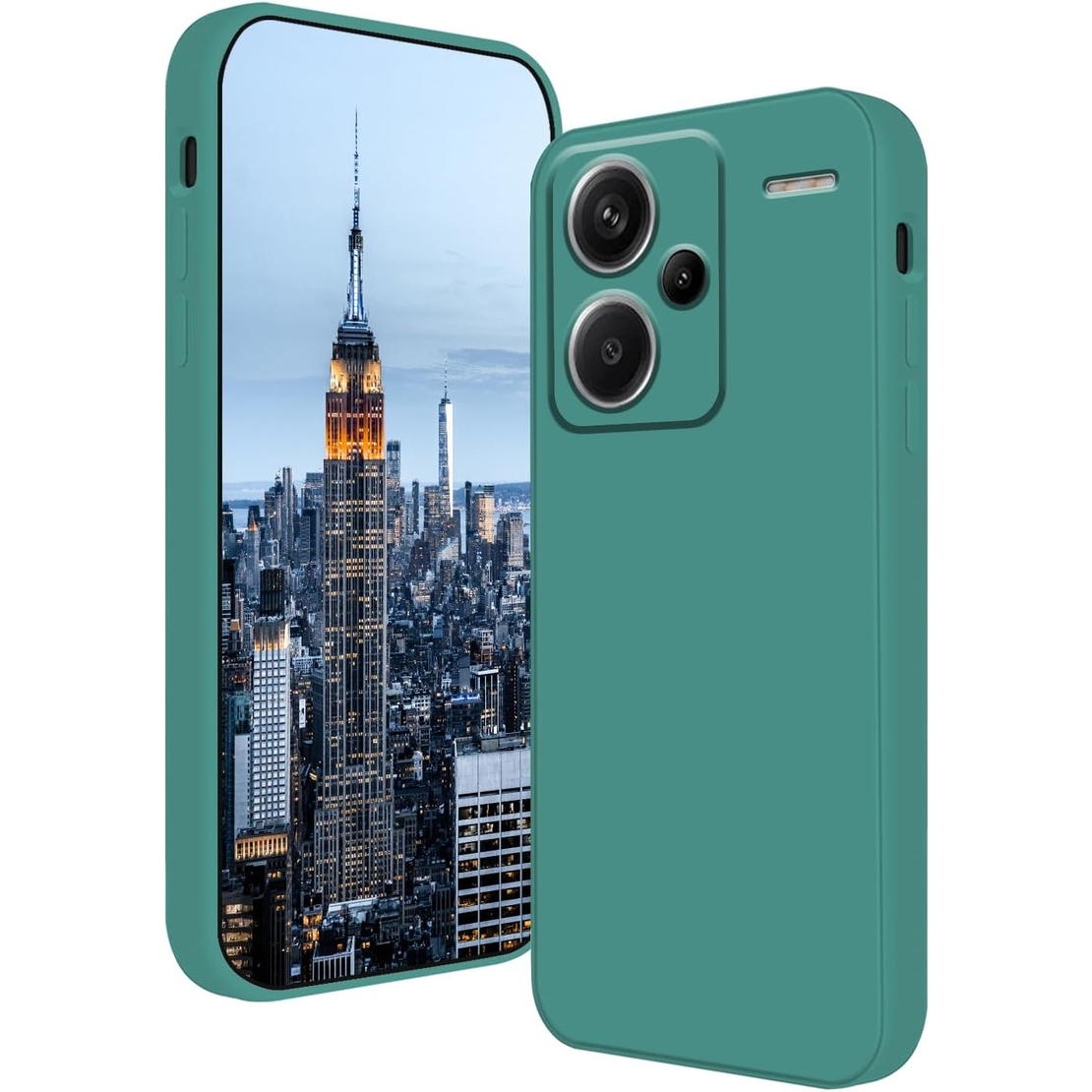 Husa de Protectie, Vafy, pentru Xiaomi Redmi Note 13 Pro Plus 5G, Liquid Silicone, cu Microfibra pe Interior, Protectie Antisoc, Compatibil Incarcare Wireless, Verde