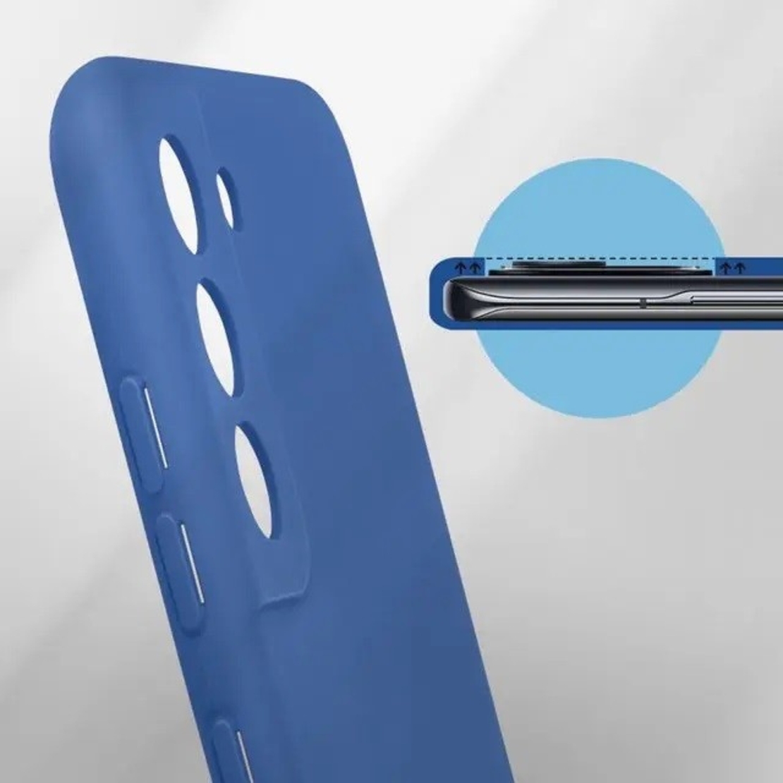 Husa protectie Vafy pentru Samsung S21 FE Liquid Silicone Albastru Inchis