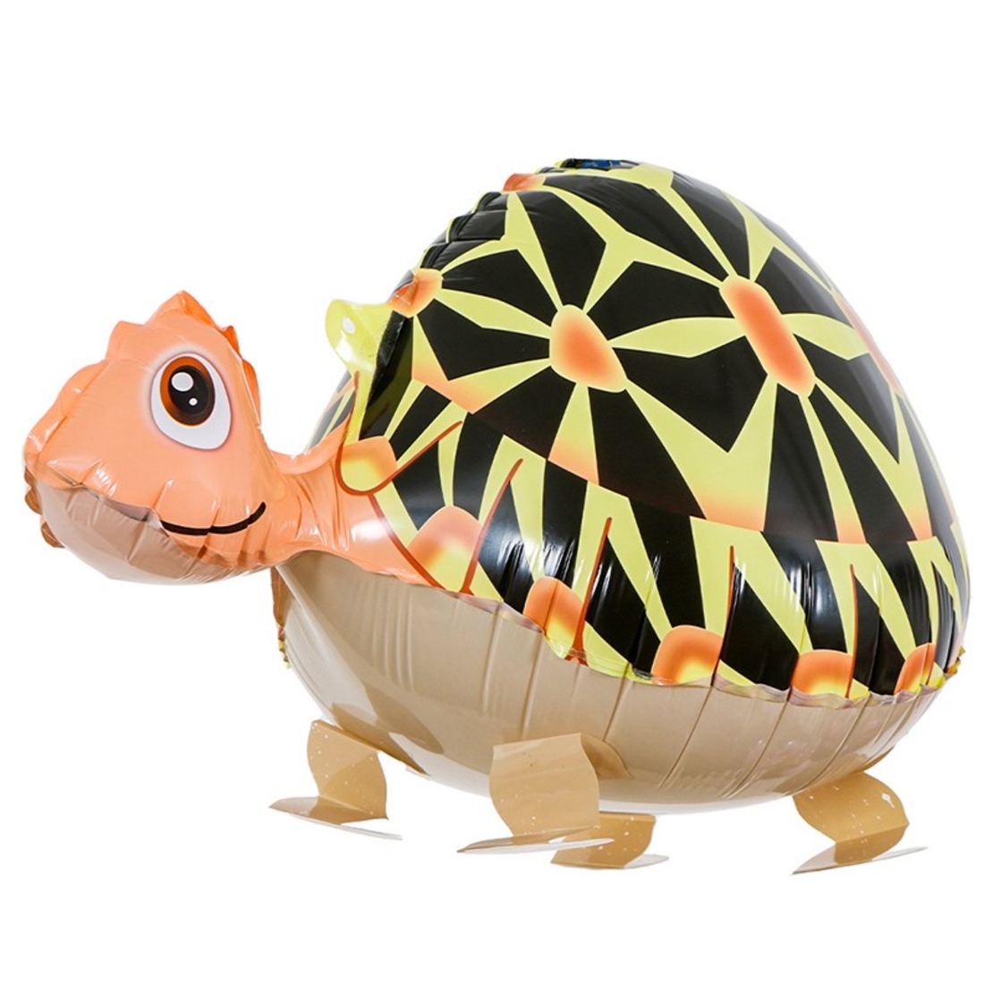 Balon din Folie Metalizata, Vafy, Figurina Animata, Model Broasca Testoasa, 61x32 cm, Ambalaj Individual, Pai Inclus, Umflare cu Aer sau Heliu, Multicolor