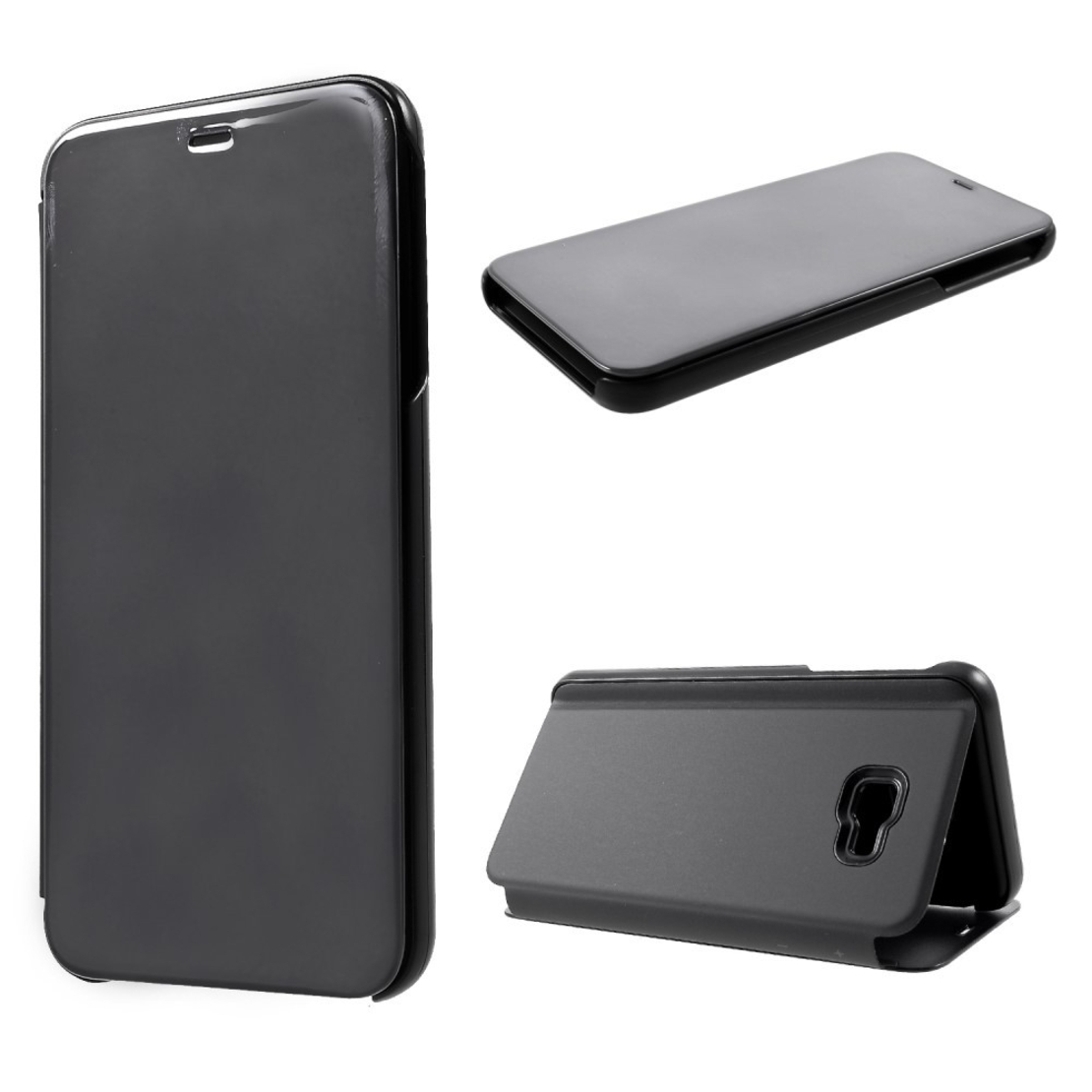 Husa Samsung Galaxy J4 Plus 2018 Flip Cover Oglinda Negru