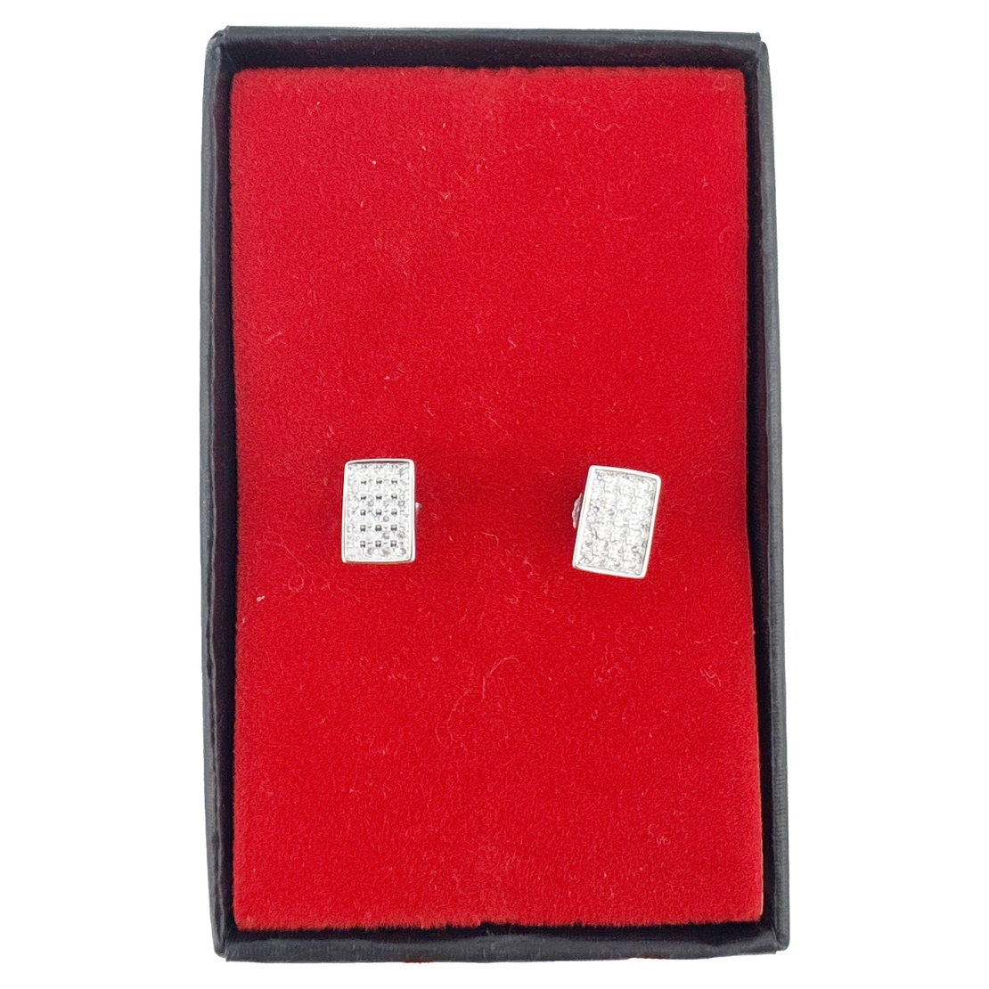 Cercei Dama Argint 925, Jolie, Model Dreptunghiulari cu Pietre, 1.7 g per unitate, Argint
