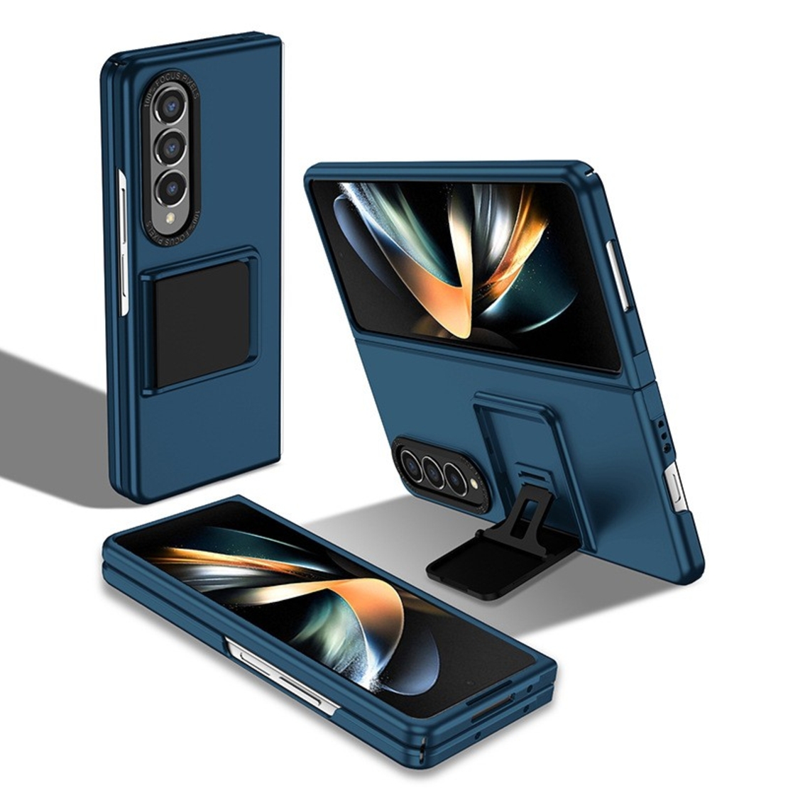 Husa de protectie Vafy, Pliere Tridimensionala, Multifunctionala, PC, pentru Samsung Galaxy Z Fold 4 5G, Albastru