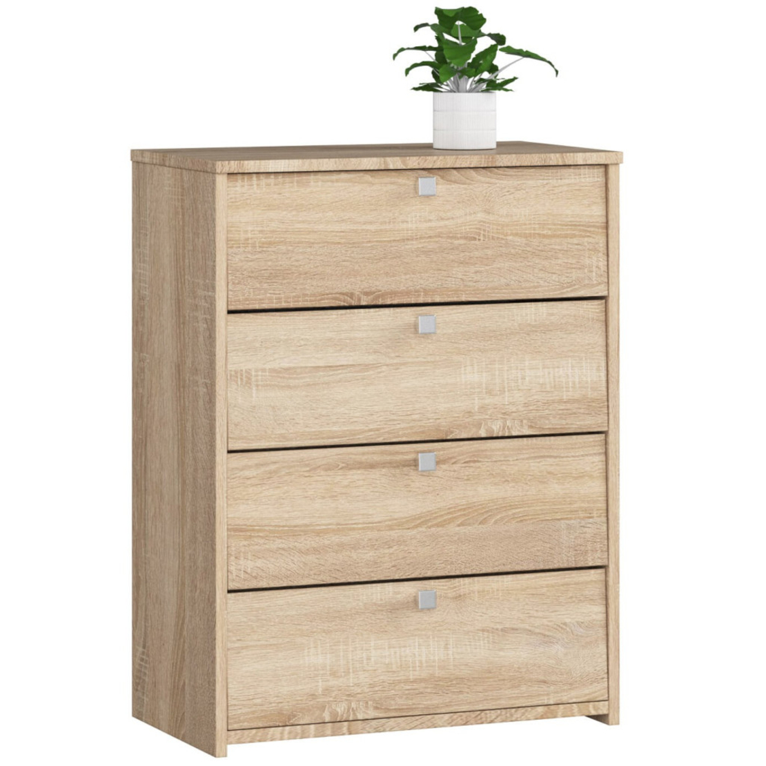 Dulap pantofi RUBIN 4 niveluri, cu usi rabatabile, PAL laminat 16 mm, 66x36x85 cm, stejar sonoma