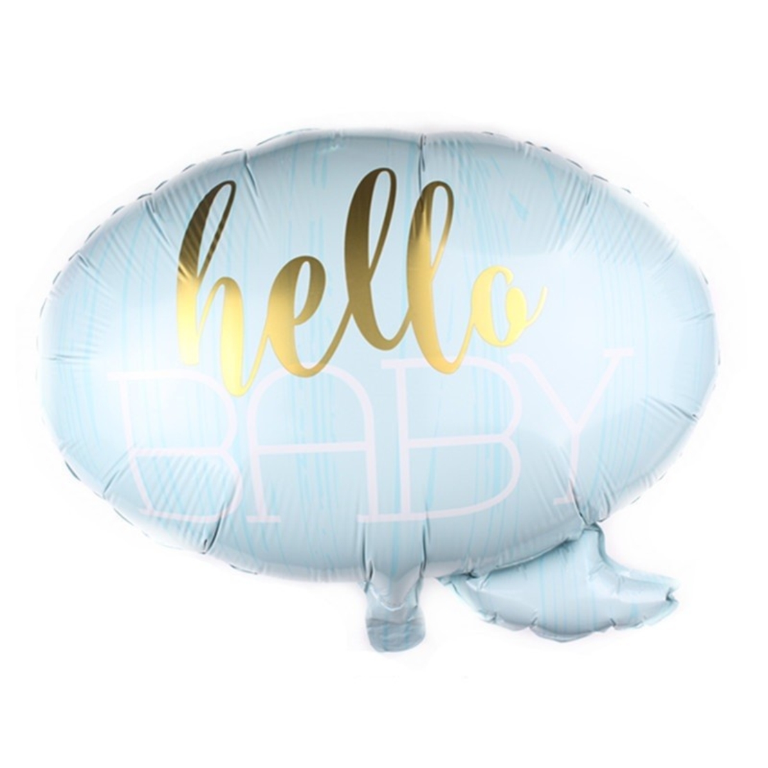 Balon din Folie Metalizata, Vafy, Figurina Norisor, Tema Hello Baby , 59x50 cm, Ambalaj Individual, Pai Inclus, Umflare cu Aer sau Heliu, Albastru