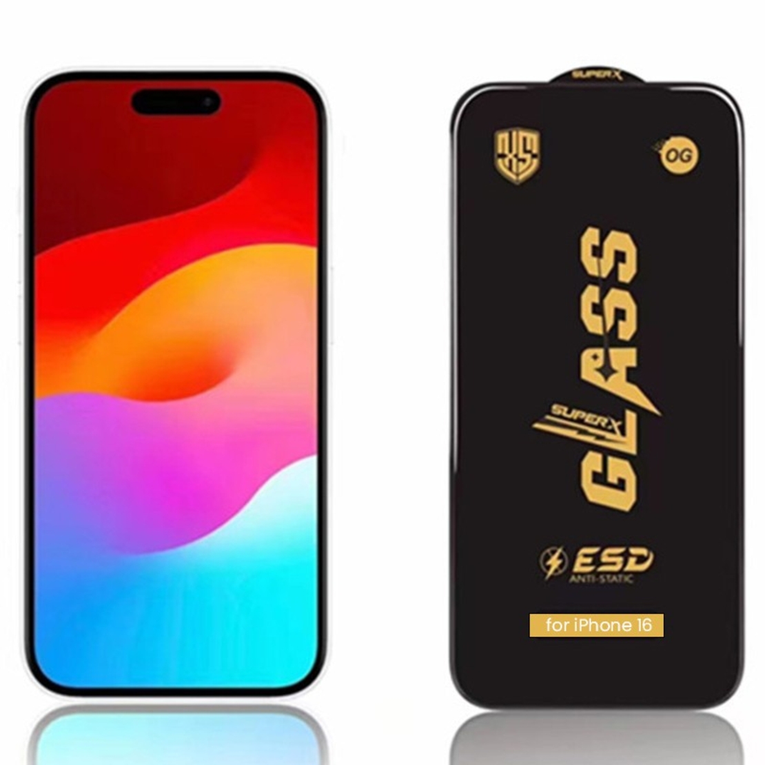 Folie Sticla Securizata pentru iPhone 16, Vafy, Folie compatibila cu Apple iPhone 16, Sticla ESD, Super HD Glass, Anti-static, Margini Negre, Transparent