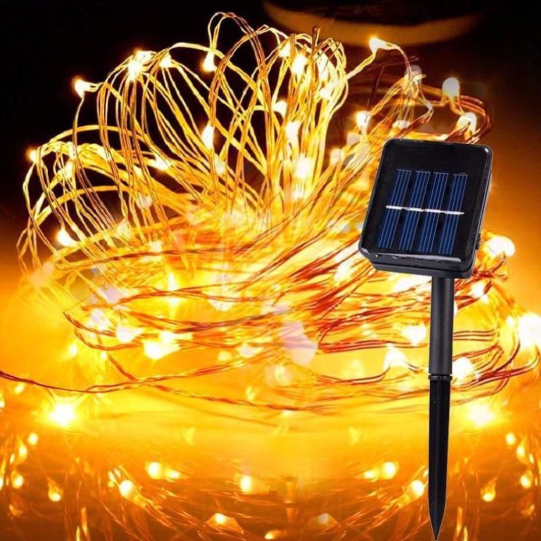 Ghirlanda luminoasa liniara 100 LED-uri, 1.5m, incarcare solara