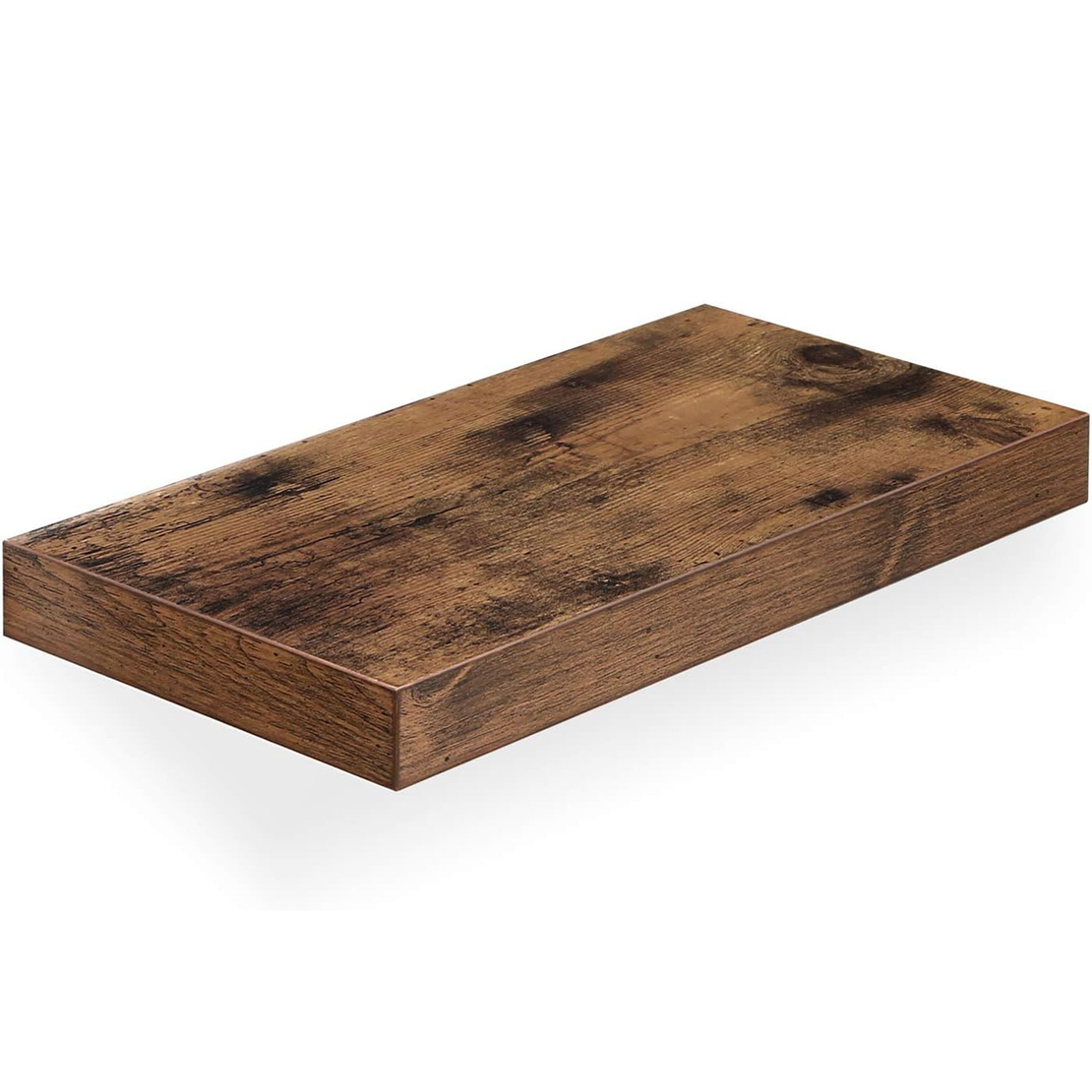 VASAGLE Raft de perete suspendat plutitor, MDF, sistem montare inclus, 40x20x4cm, vintage maro