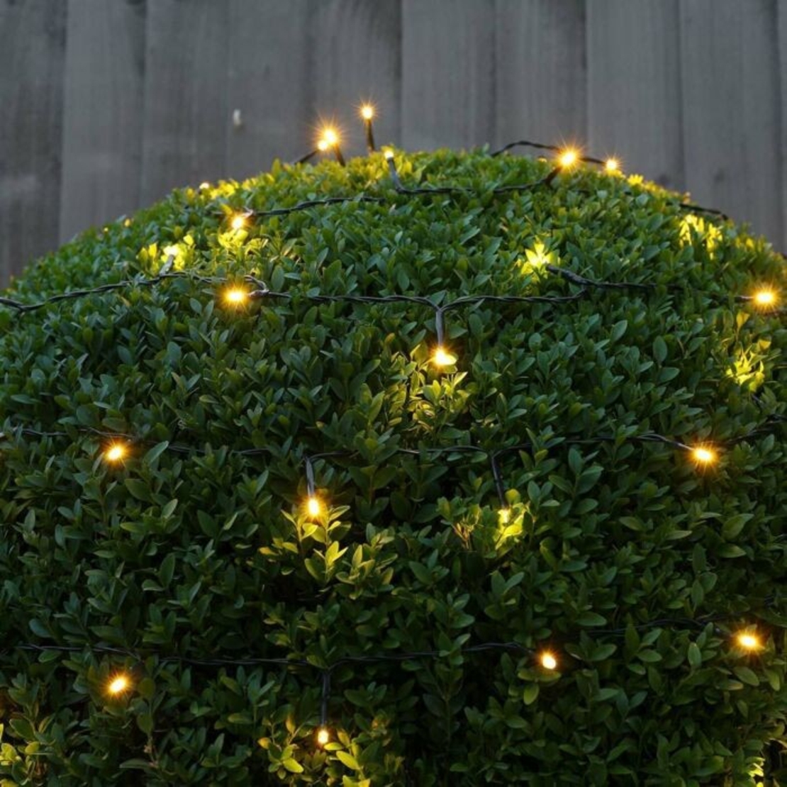 Instalatie Craciun liniara, cu transformator, 20 m, Alb Cald, 200 LED-uri V5, 8 jocuri de lumini, fir verde, Vafy