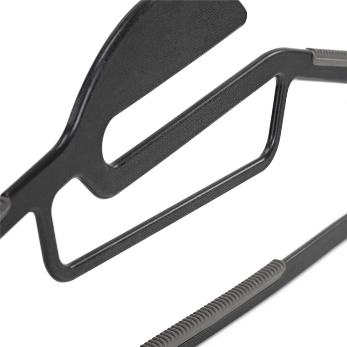Set de 20 de umerase antiderapante pentru haine, din PE, cu carlig metalic rotativ, 41 cm, negru si gri
