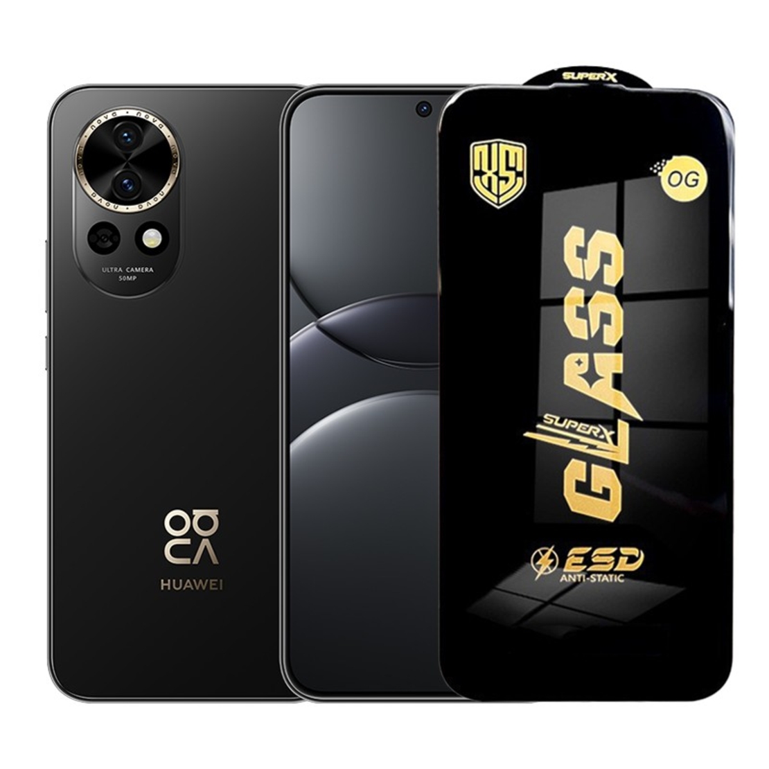 Folie de Protectie pentru Huawei Nova 13, Vafy, Sticla Securizata ESD, Margini Negre, Rezistenta la Zgirieturi, Antistatica, 0.35 mm, Transparenta