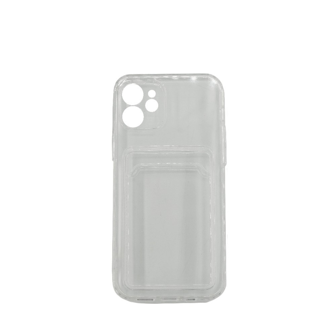 Husa protectie Vafy cu suport card compatibila cu Apple iPhone 12 Pro Max Transparent