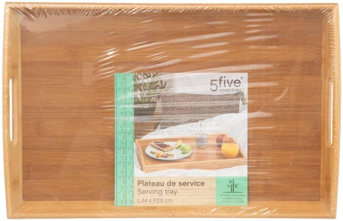 Tava servire 5Five dreptunghiulara din bambus, 44x29 cm, maro natur