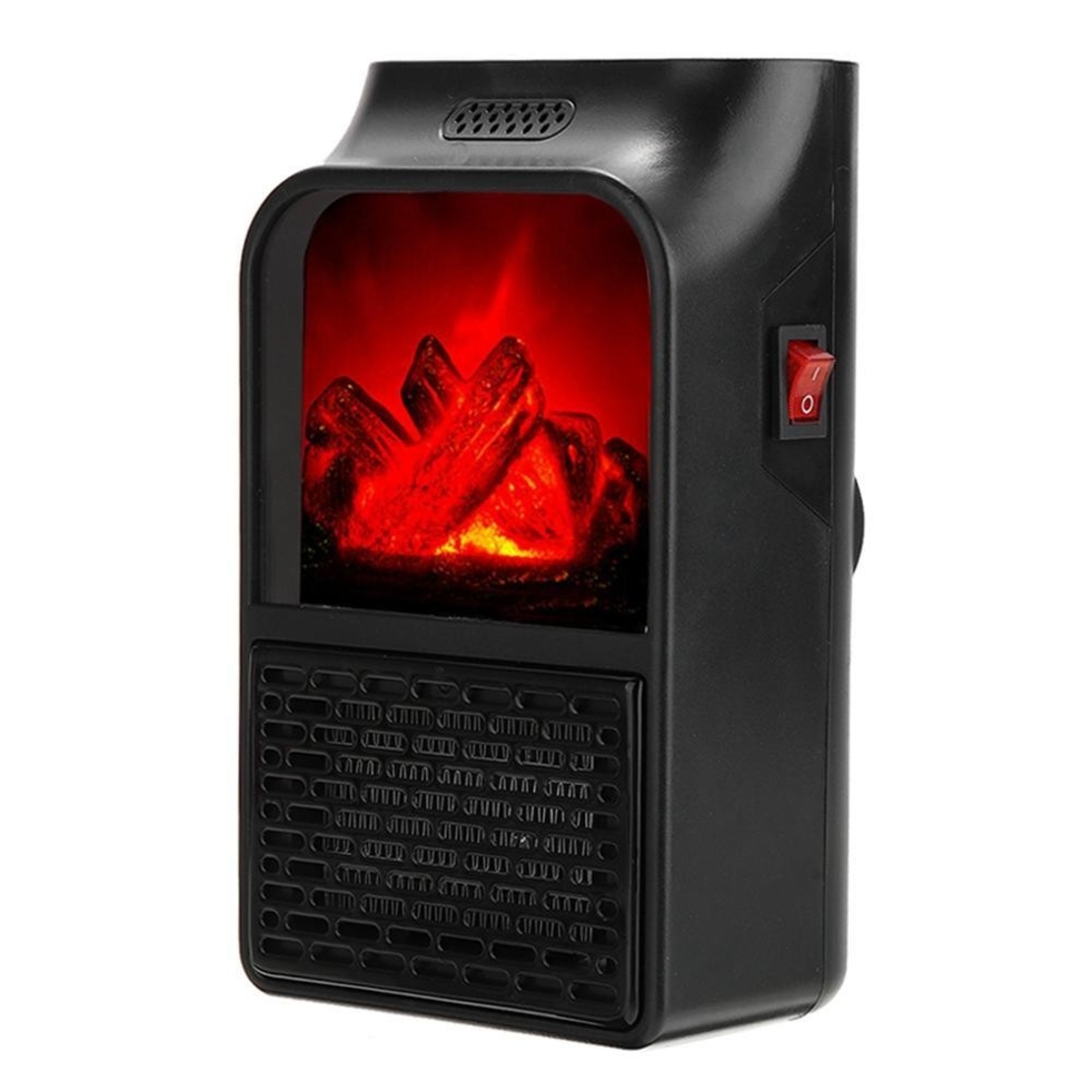 Mini Aeroterma Puternica Portabila Flippy, Putere 1000W, Mini radiator electric cu Display LCD, efect de semineu si flacara, cu telecomanda