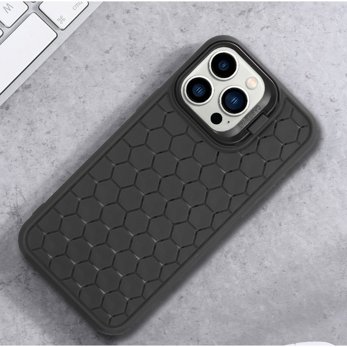 Husa de Protectie TPU, Vafy, pentru Apple iPhone 14 Plus, 3D Cube, cu Inel, Protectie Camera, Antisoc, Antizgariere, Antialunecare, Acoperire Completa, Negru
