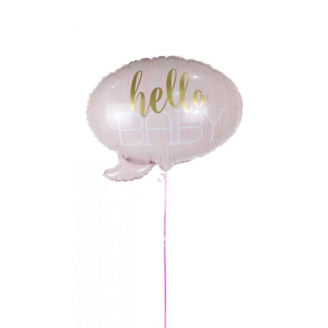Balon din Folie Metalizata, Vafy, Figurina Norisor, Tema Hello Baby , 59x50 cm, Ambalaj Individual, Pai Inclus, Umflare cu Aer sau Heliu, Roz