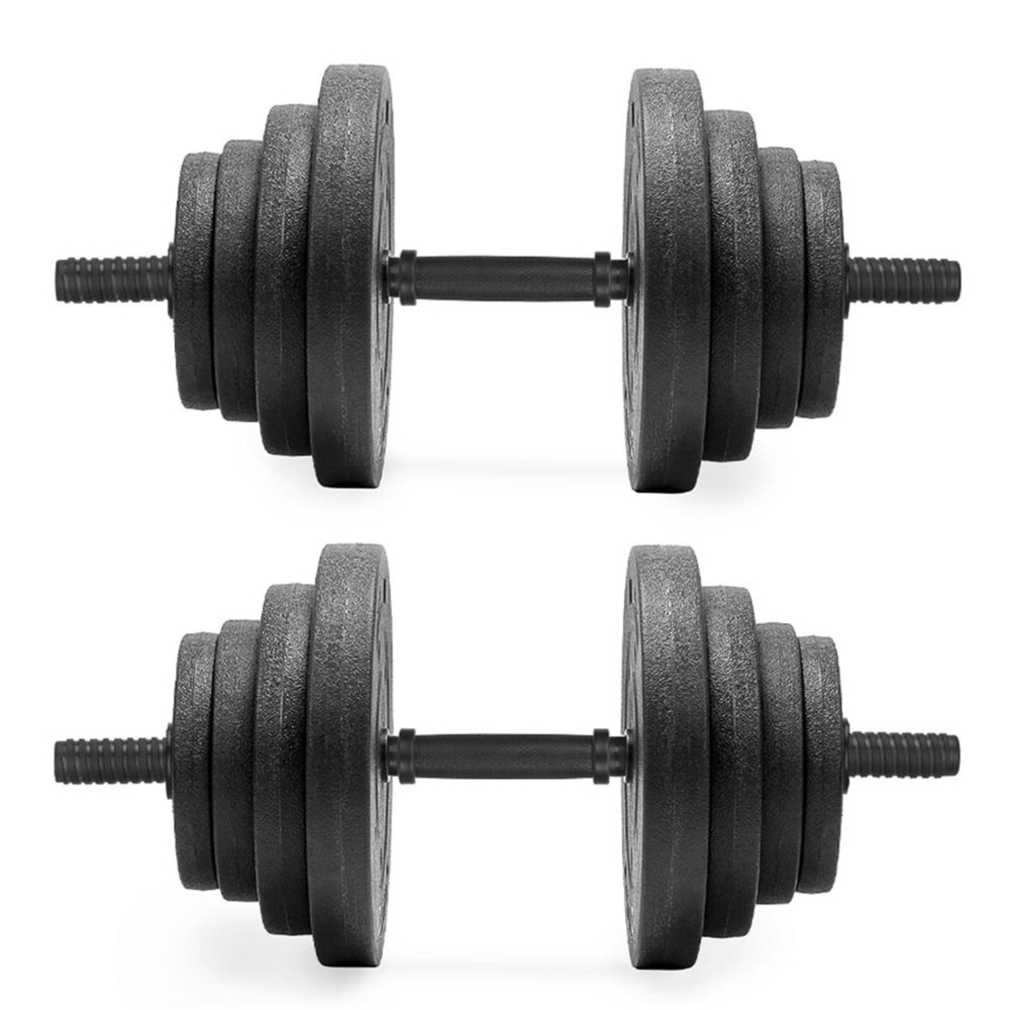 Set gantere reglabile 30 kg (2 x 15 kg), discuri cu invelis PP, negru