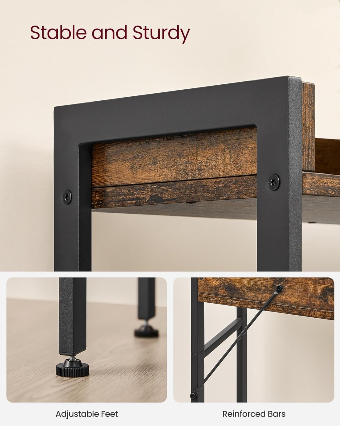 VASAGLE Raft de depozitare pentru baie, suprapunere peste masina spalat sau vas WC, 25x63x165 cm, maro