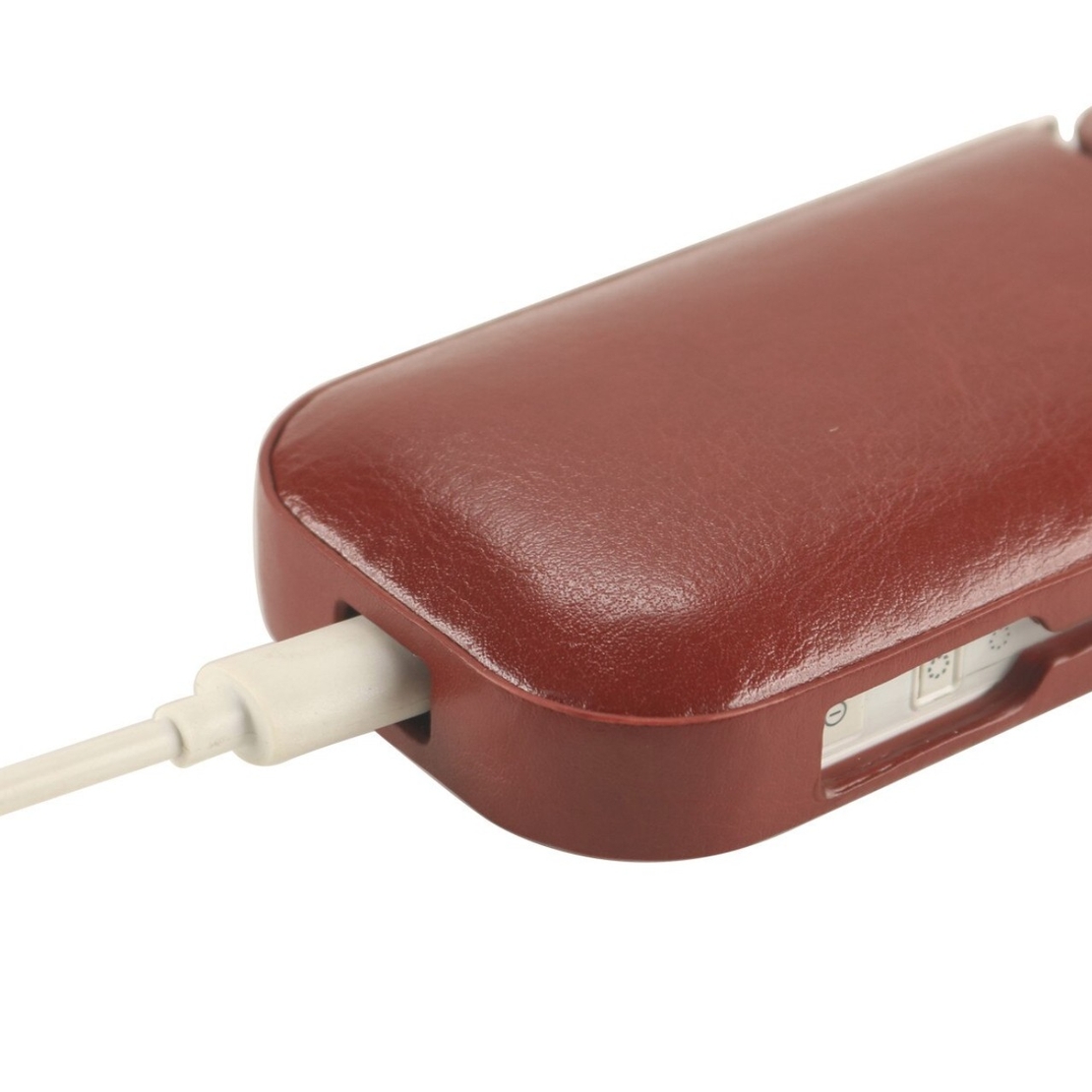 Husa Vafy pentru IQOS 2.4 Plus, Capac de Protectie, Anti Soc si Zgarieturi, din Piele Ecologica, 43 g, 12 x 6 x 2.5 cm, Maro