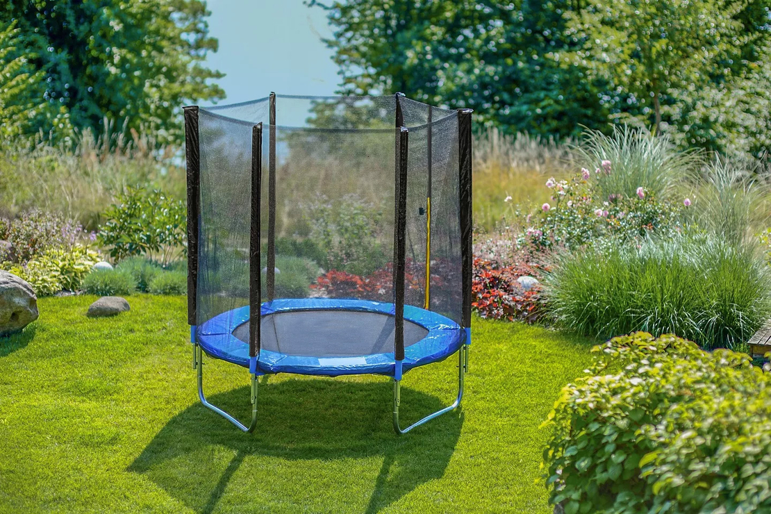 Trambulina Caruzzo, cu plasa de protectie exterioara, 244 cm, 100kg