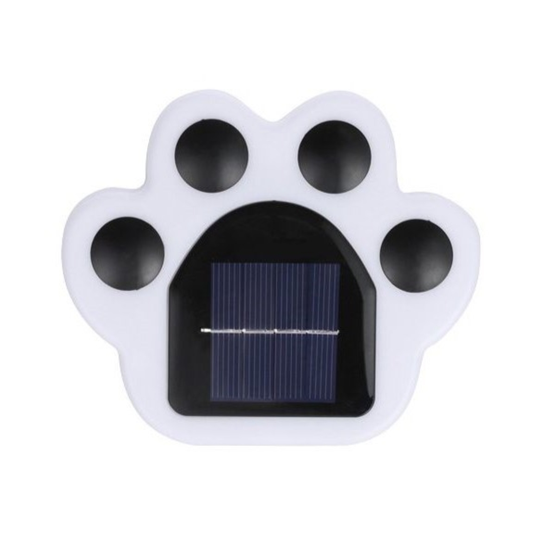 Set 4 Lampi Solare Led pentru Gradina, Flippy, Model Laba de Urs, 14 x 13 x 3 cm, Buton On-Off, Alb Rece, Negru/Alb