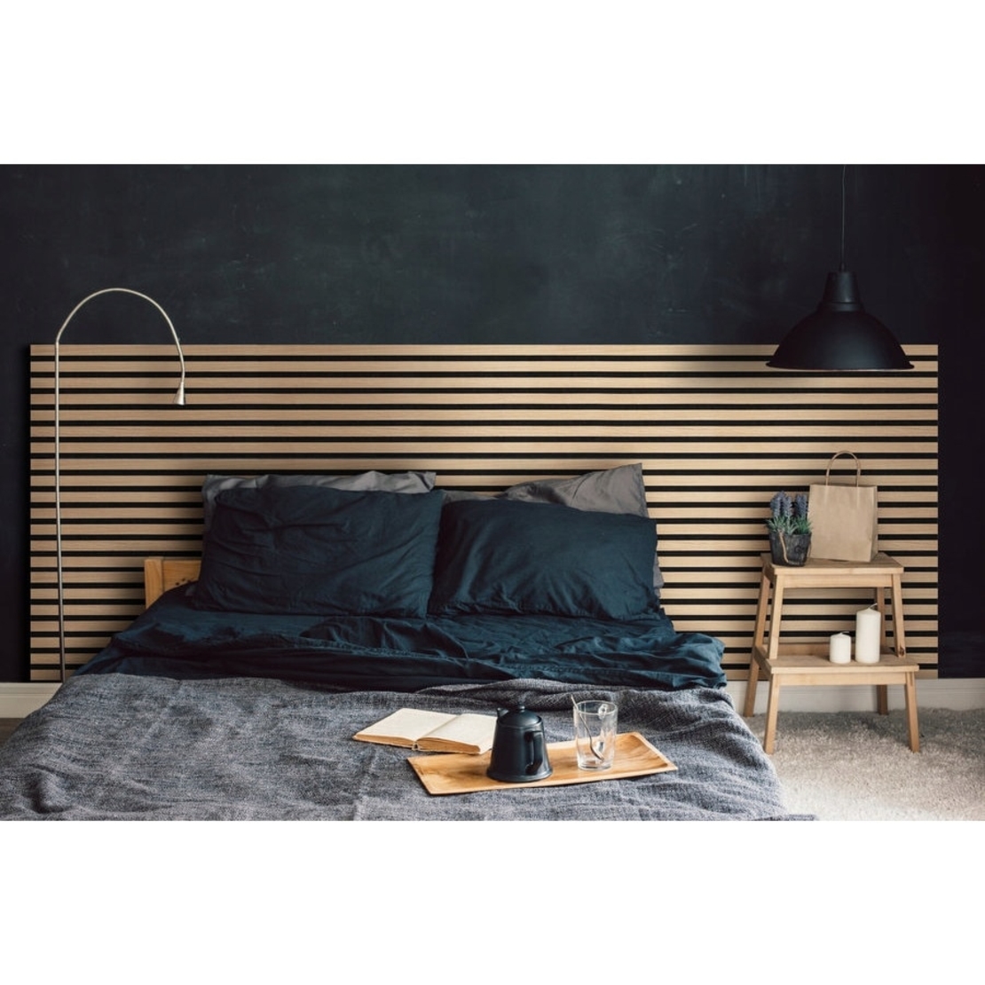Riflaj MDF decorativ LDA PREMIUM de tip Panou Acoustic, Stejar Natur Saragossa, 260x40 cm