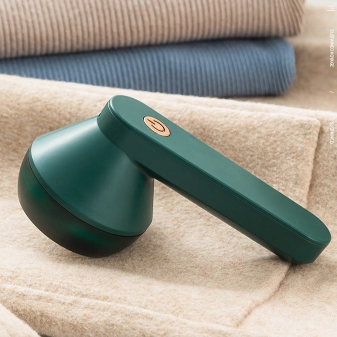 Aparat Pentru Curatat Scame, Par Si Praf, Vafy, Pentru Diferite Tipuri De Material, Cu Lame Din Otel Inoxidabil, Incarcare Prin USB Type-C, Cu Perie De Curatare si Cablu USB Incluse, Verde, 135 x 75 mm