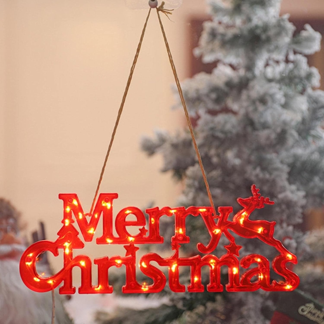 Instalatie LED de Craciun, Vafy, Litere 3D, Merry Christmas, Lumina Calda, 27.5 x 10.5 x 1.4 cm, Rosu